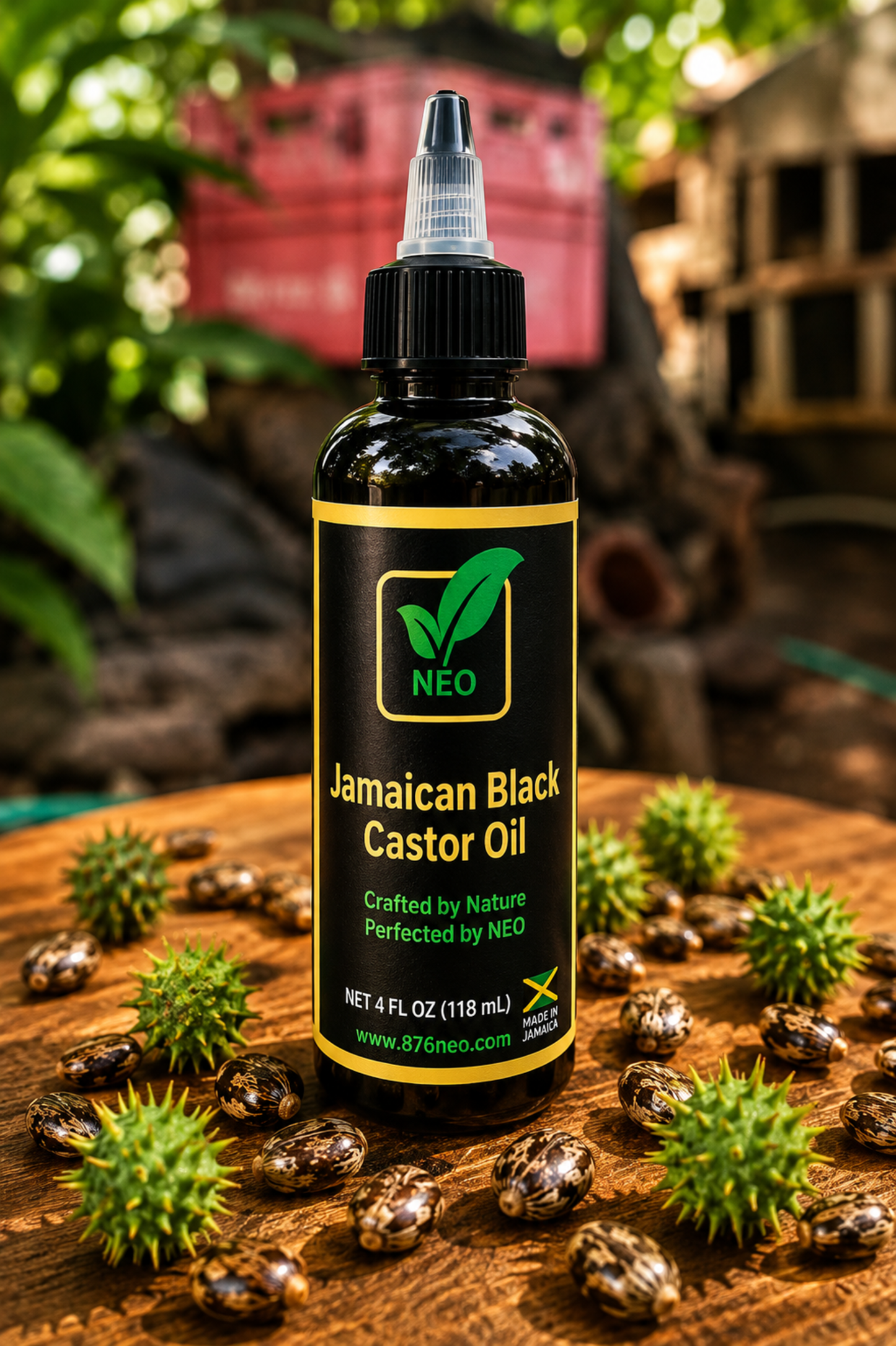 Authentic Jamaican Black Castor Oil 4 oz handcrafted in Jamaica by 876 NEO