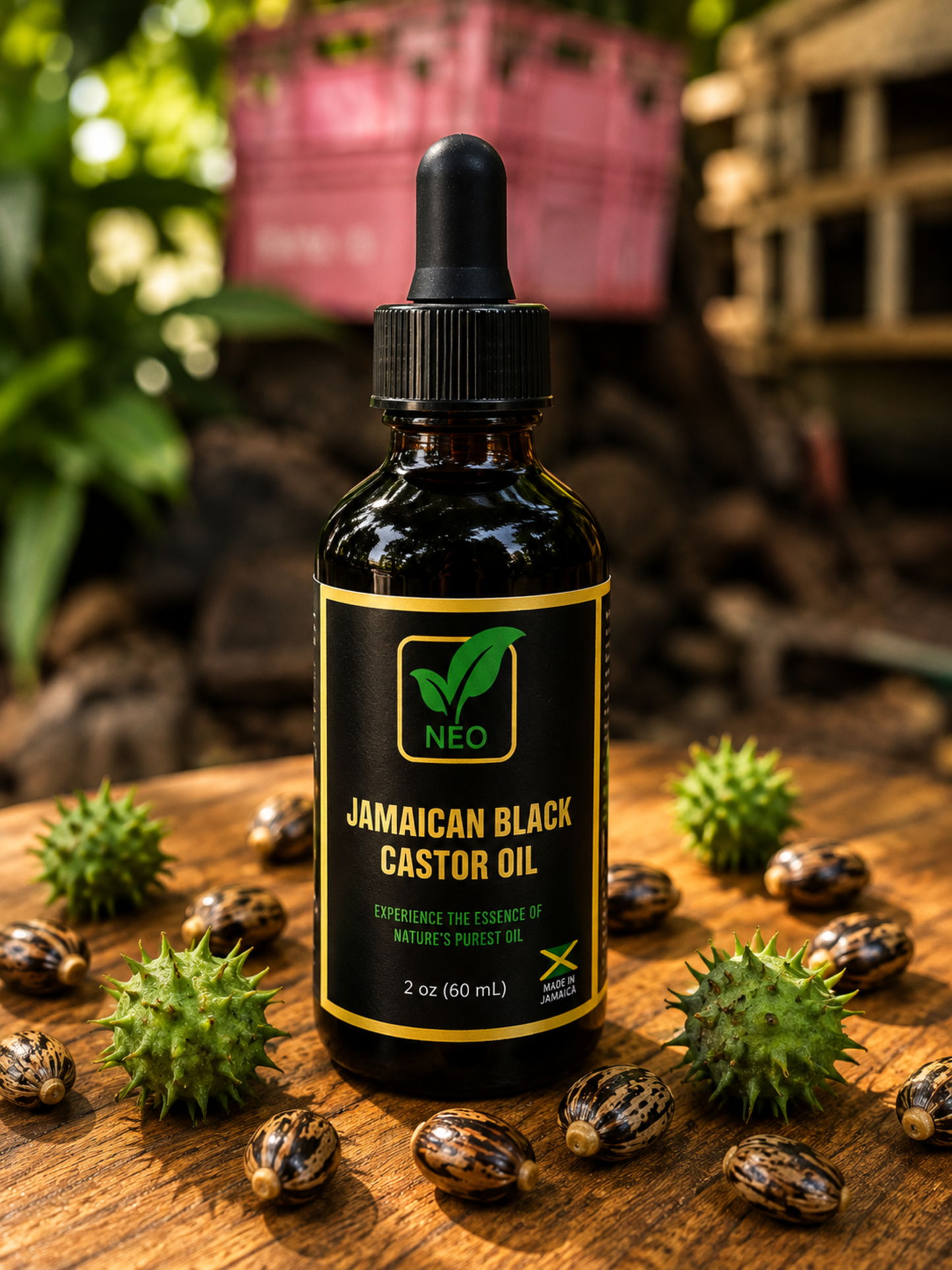 Authentic Jamaican Black Castor Oil 2 oz handcrafted in Jamaica by 876 NEO